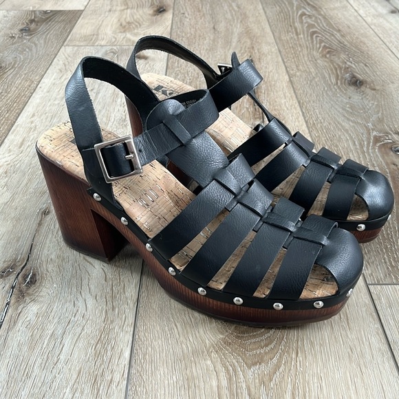 Korks Whitney Platform Sandal Black - Picture 1 of 10